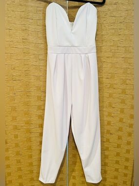 White Strapless Jumpsuit